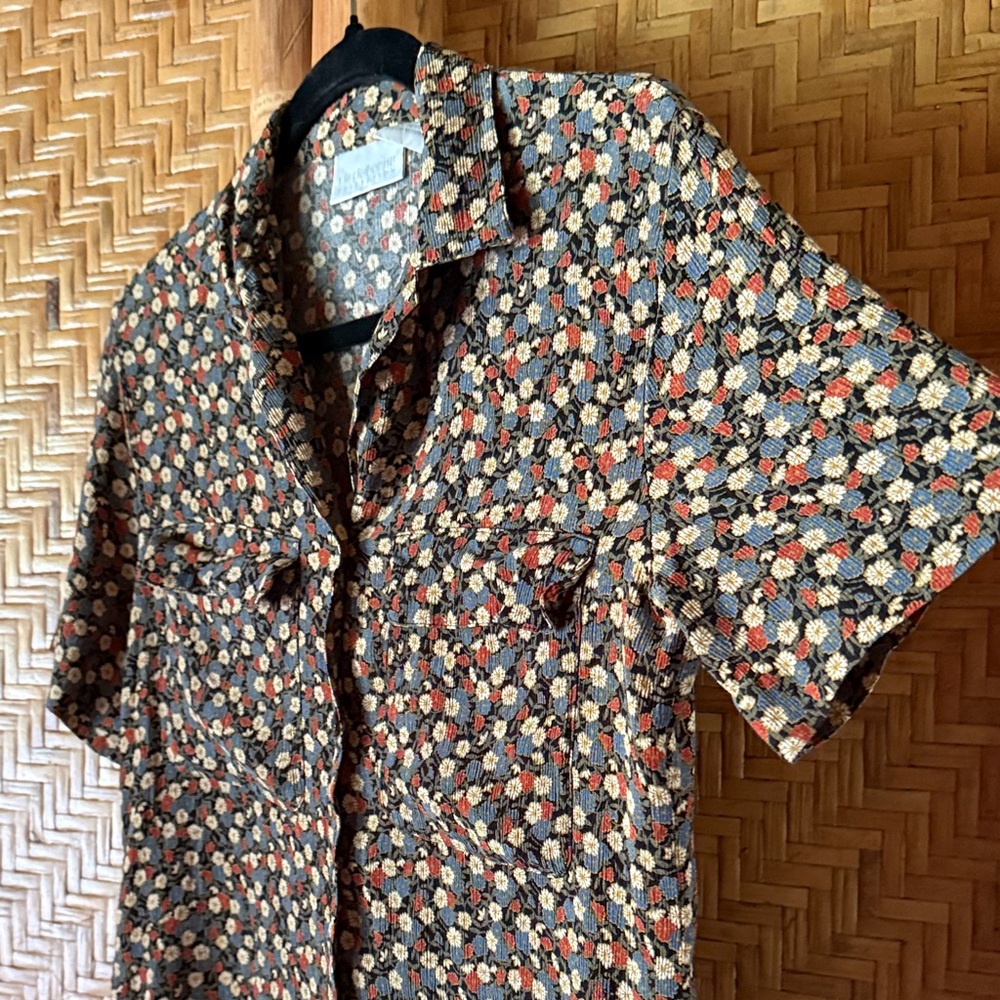 Liz Claiborne Black and Orange Floral Blouse